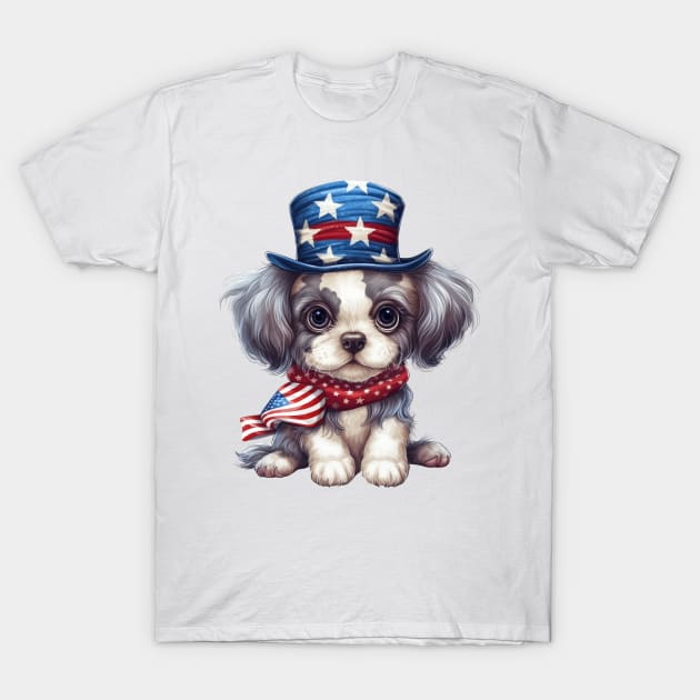 Patriot Farm Dog T-Shirt by Chromatic Fusion Studio